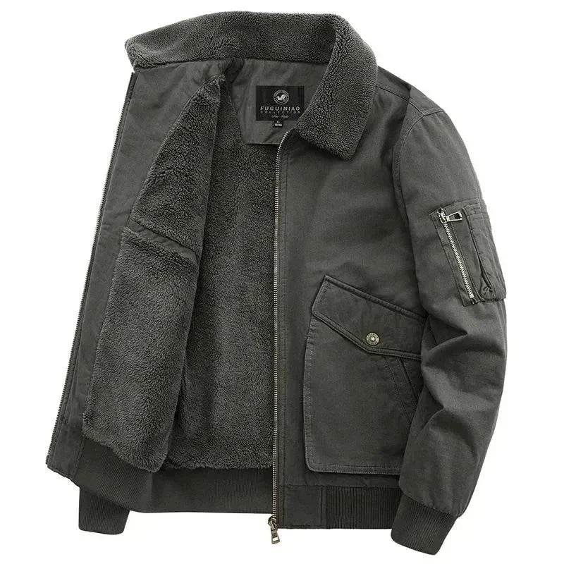 Men’s Fleece Bomber Jacket Warm Style
