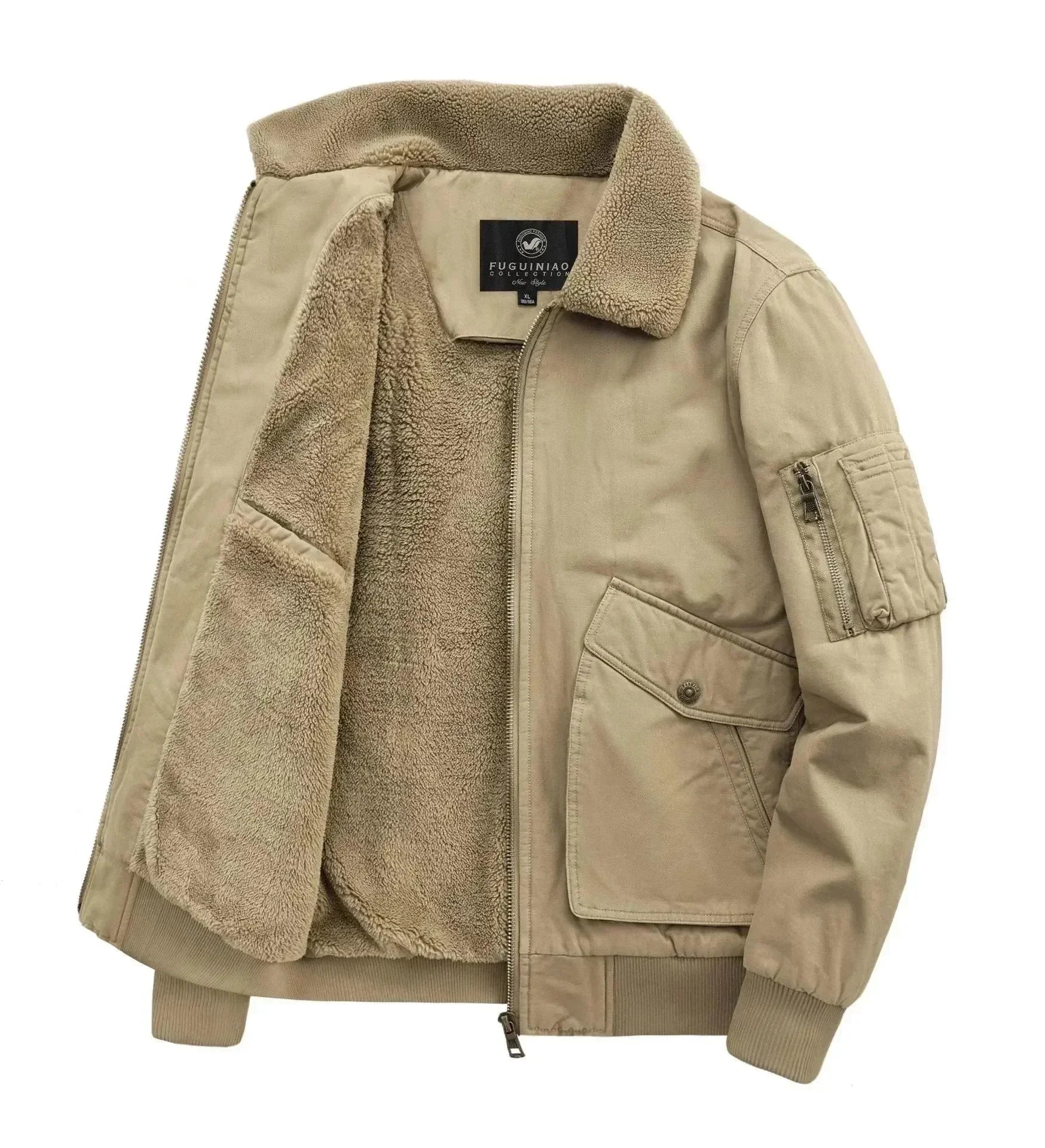 Men’s Fleece Bomber Jacket Warm Style