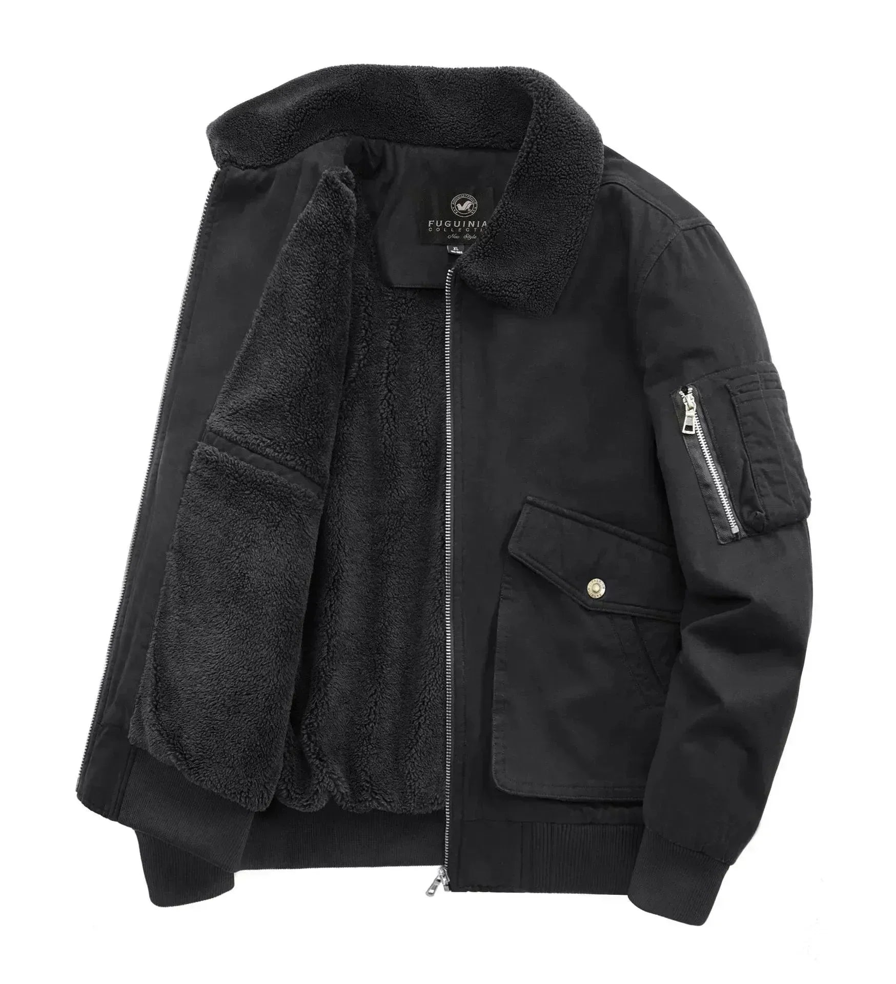 Men’s Fleece Bomber Jacket Warm Style