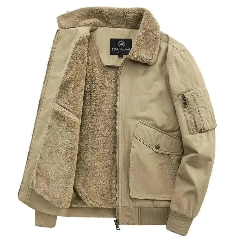 Men’s Fleece Bomber Jacket Warm Style