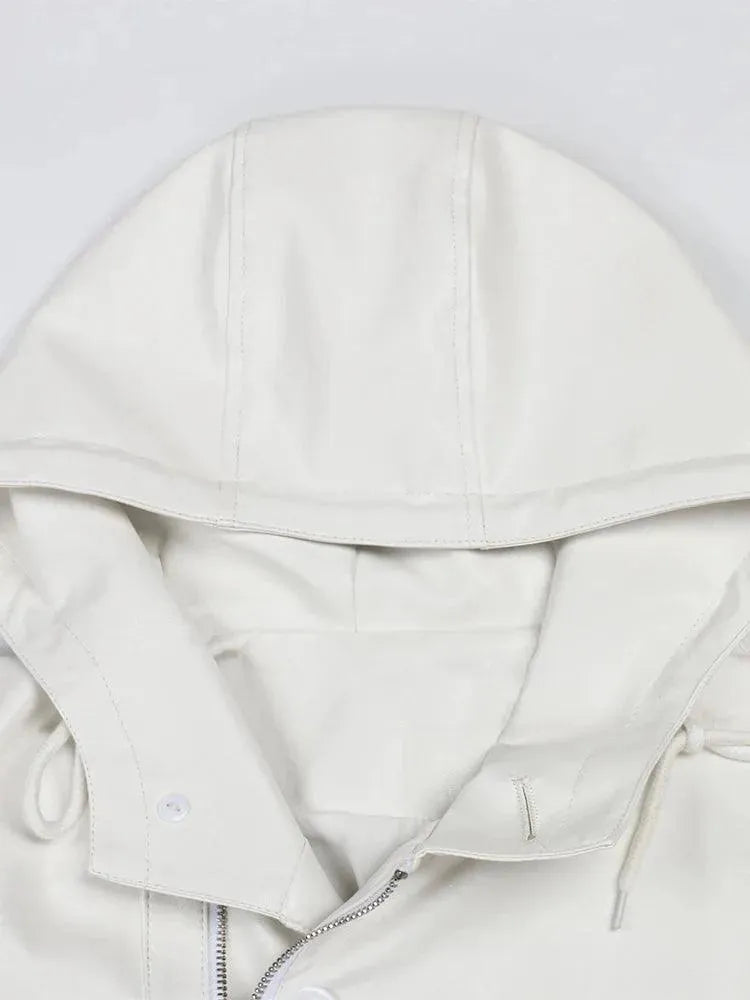 Men's Hooded Trench Coat Long Loose Fit Style