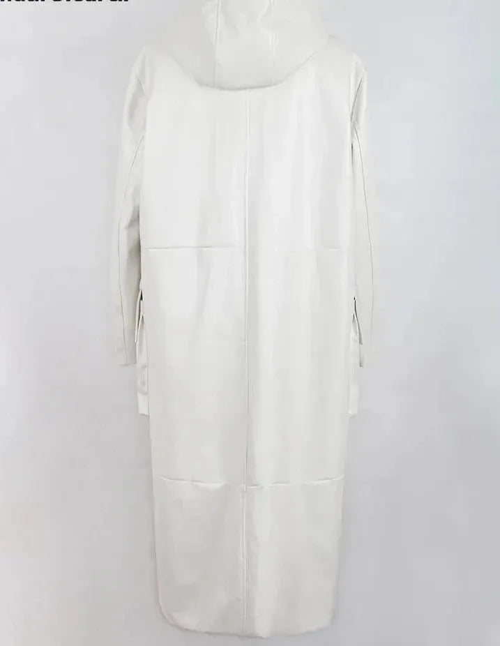 Men's Hooded Trench Coat Long Loose Fit Style