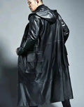Men's Hooded Trench Coat Long Loose Fit Style