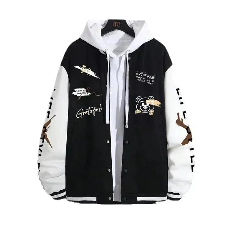 Men’s Hooded Varsity Jacket Casual Style
