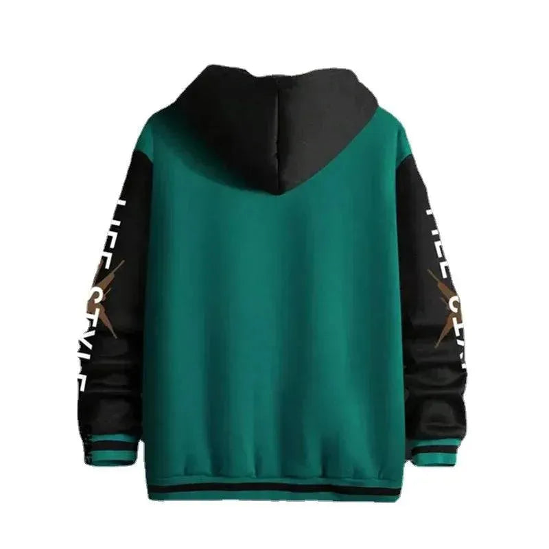 Men’s Hooded Varsity Jacket Casual Style