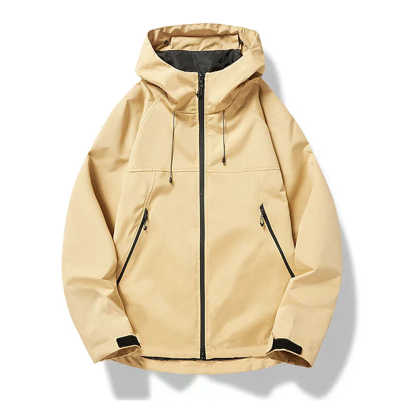 Men's Hooded Waterproof Jacket Lightweight Outdoor Style
