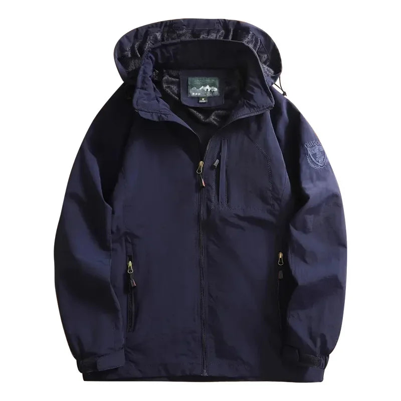 Men's Hooded Windbreaker Jacket Lightweight Outdoor Style