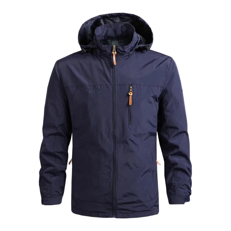 Men's Hooded Windbreaker Jacket Lightweight Outdoor Style