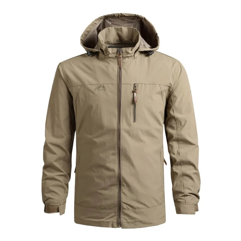 Men's Hooded Windbreaker Jacket Lightweight Outdoor Style