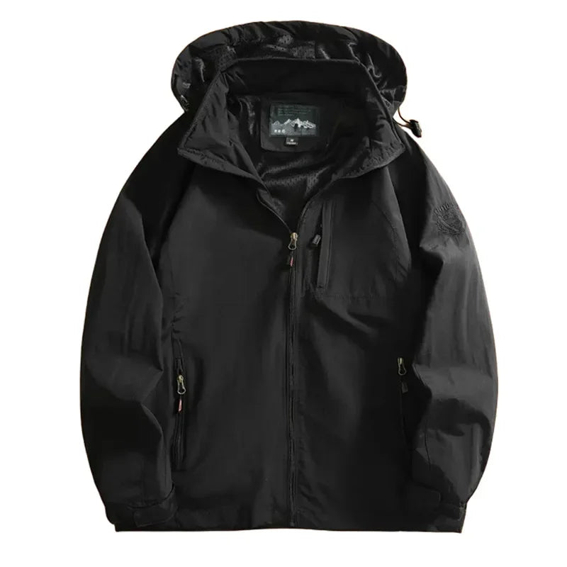 Men's Hooded Windbreaker Jacket Lightweight Outdoor Style