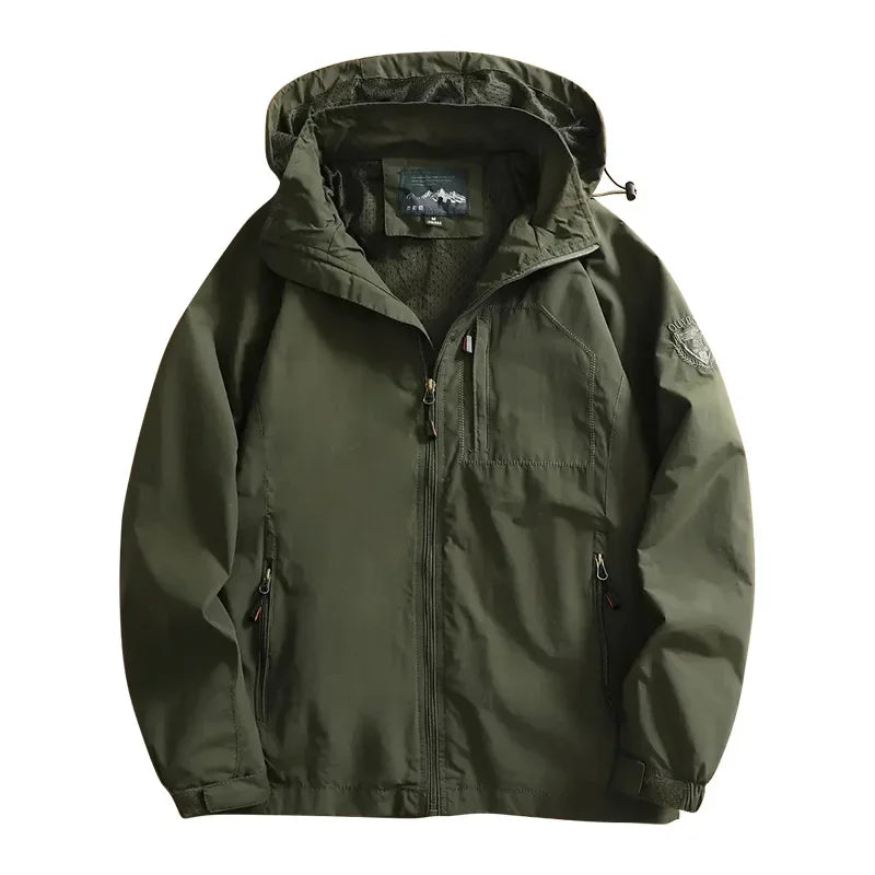 Men's Hooded Windbreaker Jacket Lightweight Outdoor Style