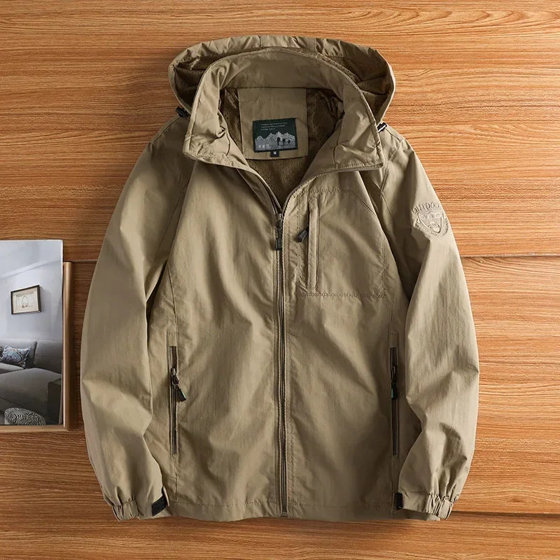 Men's Hooded Windbreaker Jacket Lightweight Outdoor Style