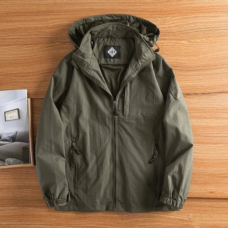 Men’s Hooded Windbreaker Jacket Outdoor Style