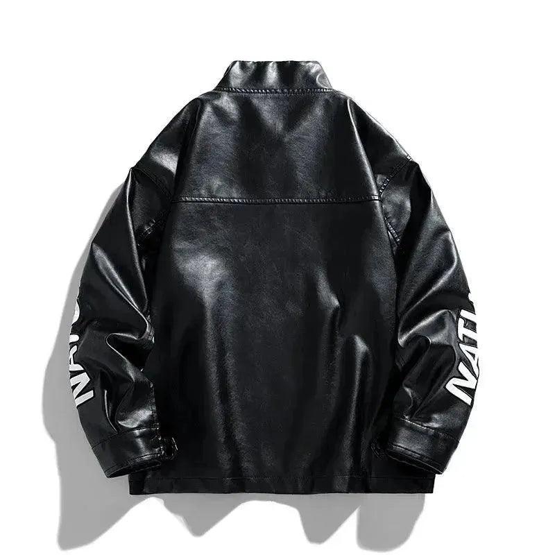 Men’s Leather Bomber Jacket Casual Style