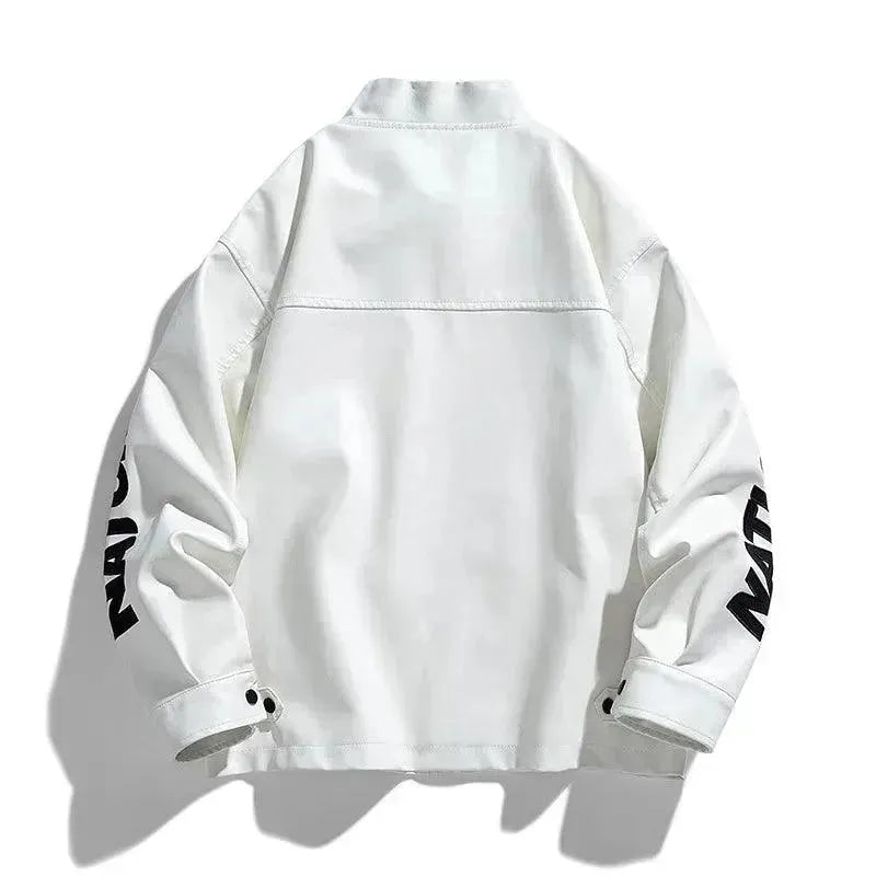 Men’s Leather Bomber Jacket Casual Style