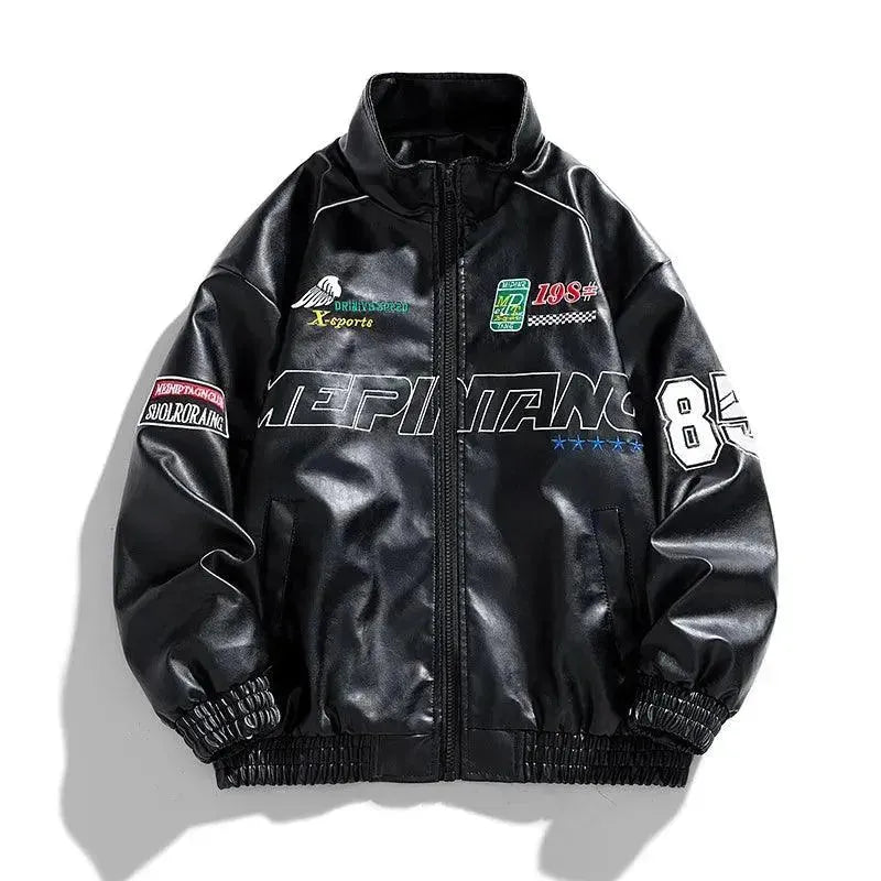 Men’s Leather Bomber Jacket Casual Style
