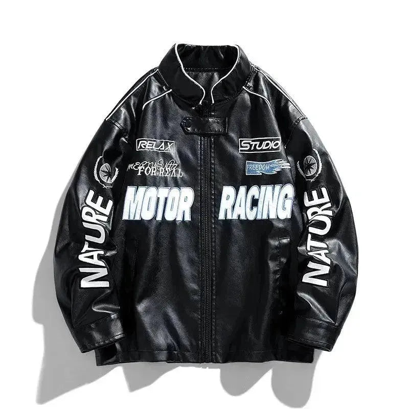 Men’s Leather Bomber Jacket Casual Style
