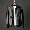 Men’s Leather Bomber Jacket Slim Fit Style