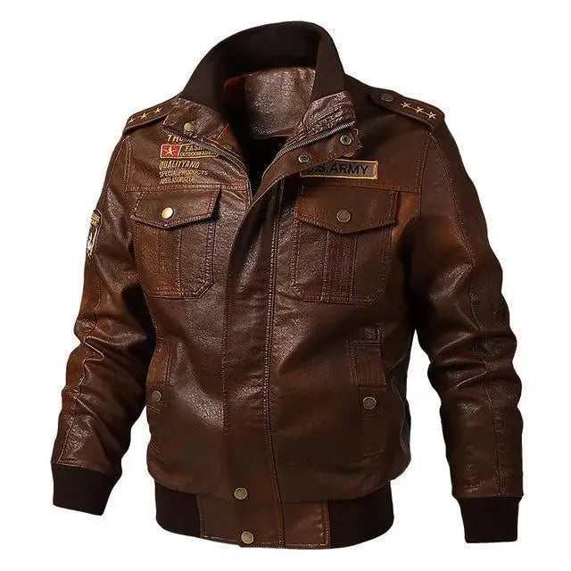 Men’s Leather Bomber Jacket Winter Style