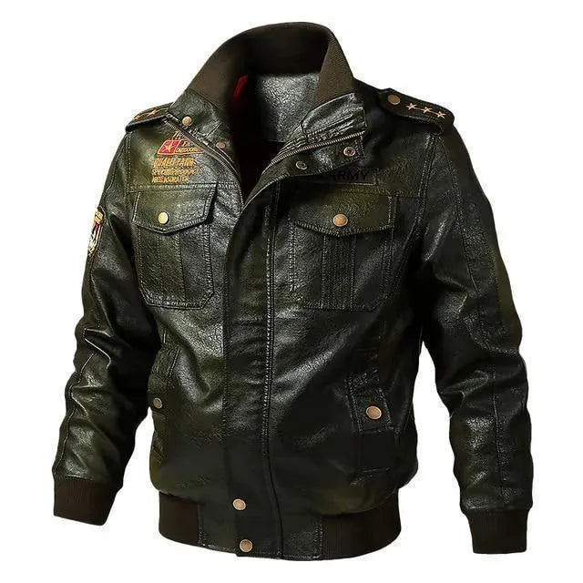 Men’s Leather Bomber Jacket Winter Style