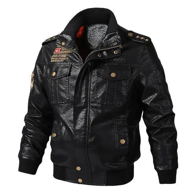 Men’s Leather Bomber Jacket Winter Style