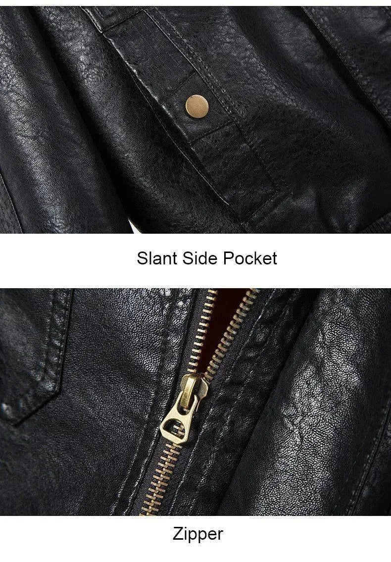 Men’s Leather Bomber Jacket Winter Style