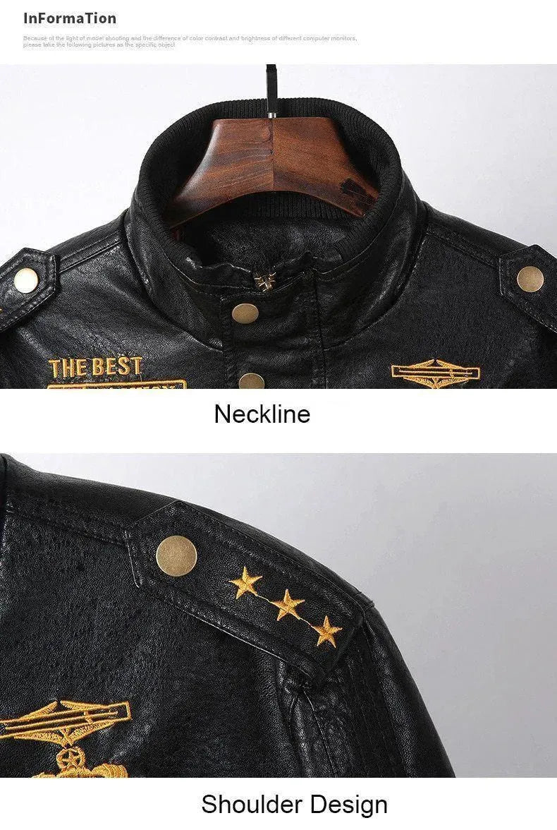 Men’s Leather Bomber Jacket Winter Style