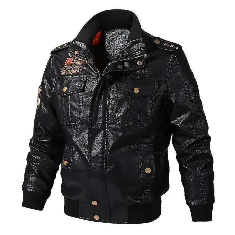 Men’s Leather Bomber Jacket Winter Style