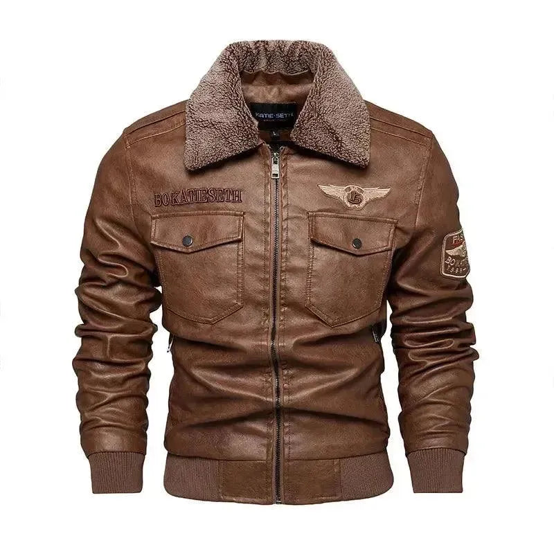 Men’s Leather Trucker Jacket Classic Style