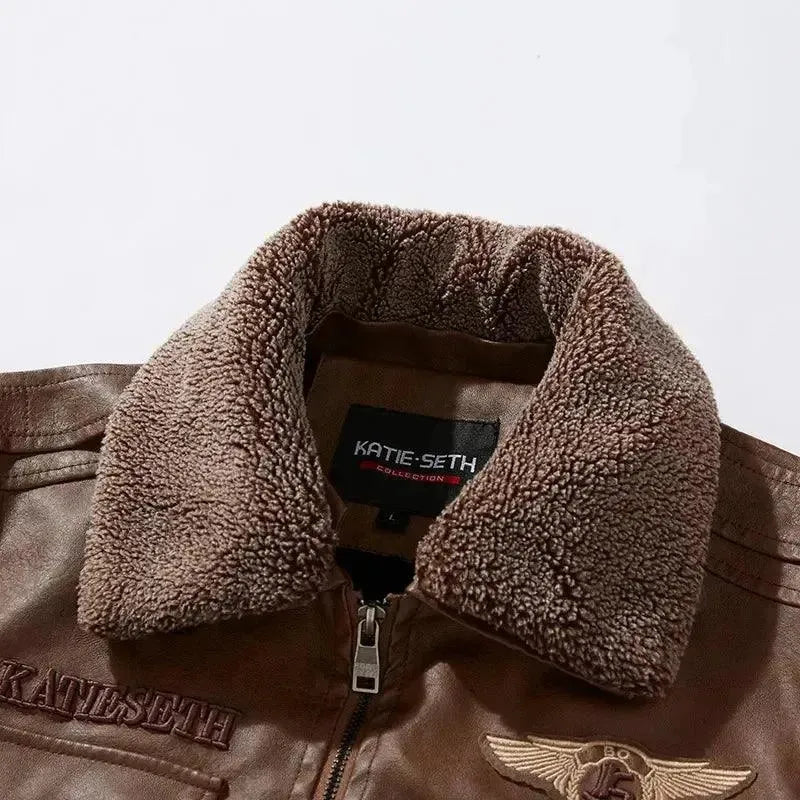 Men’s Leather Trucker Jacket Classic Style