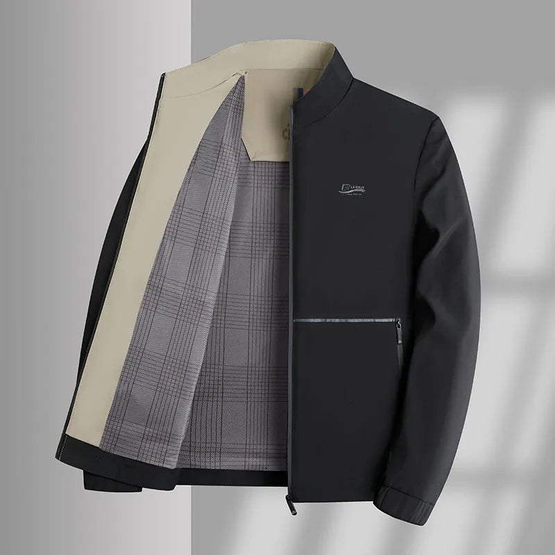 Men's Lightweight Windbreaker Jacket Stand Collar Style