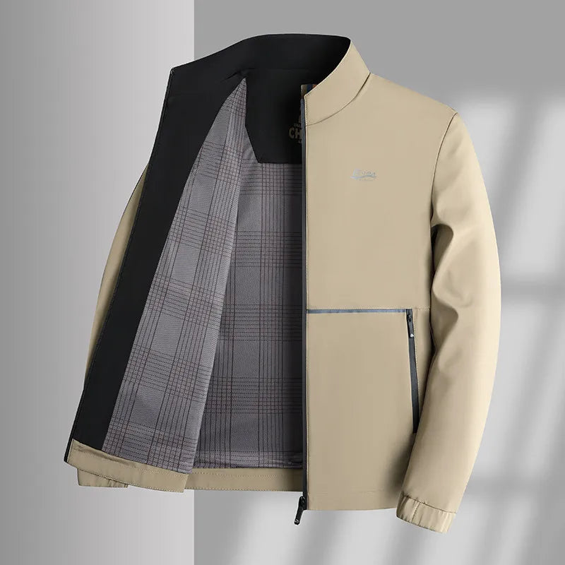 Men's Lightweight Windbreaker Jacket Stand Collar Style