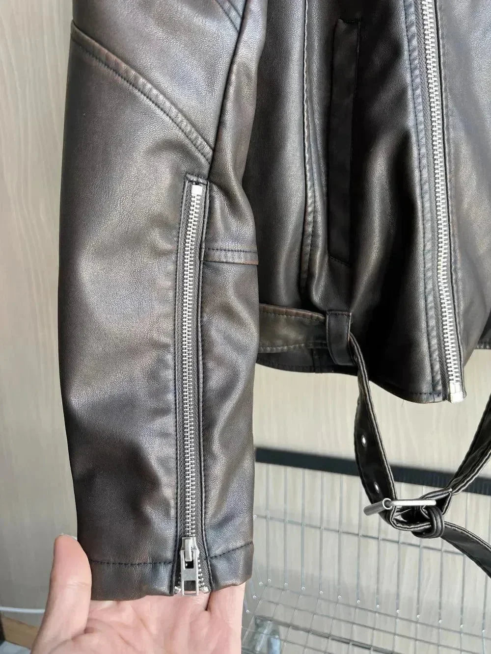 Men’s Moto Bomber Jacket Loose Fit Style