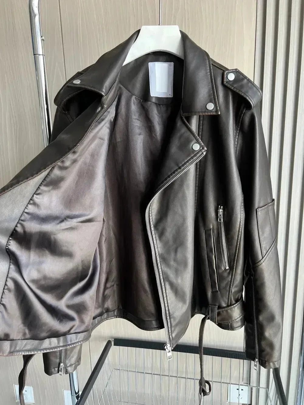 Men’s Moto Bomber Jacket Loose Fit Style