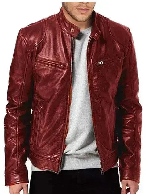 Men’s Moto Bomber Jacket Slim Fit Style