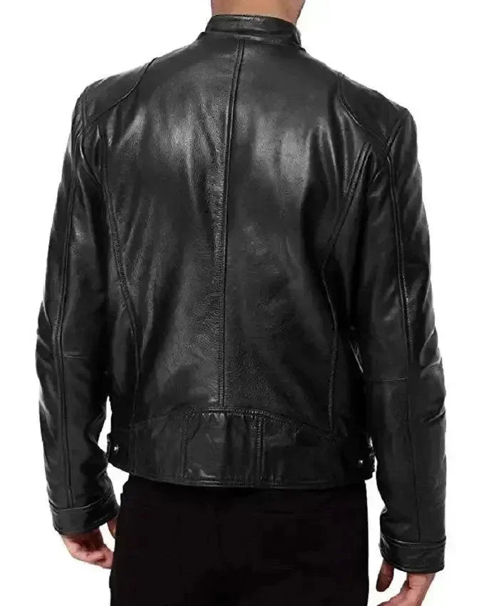 Men’s Moto Bomber Jacket Slim Fit Style