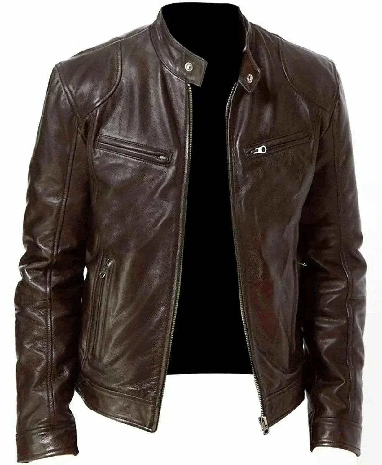 Men’s Moto Bomber Jacket Slim Fit Style