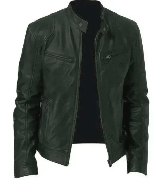 Men’s Moto Bomber Jacket Slim Fit Style