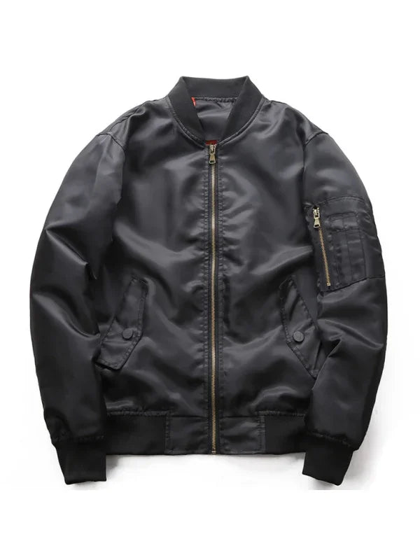 Men's Nylon Bomber Jacket Lightweight Casual Style