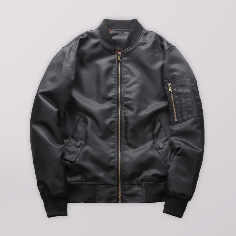 Men's Nylon Bomber Jacket Lightweight Casual Style
