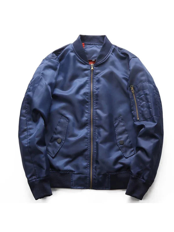 Men's Nylon Bomber Jacket Lightweight Casual Style