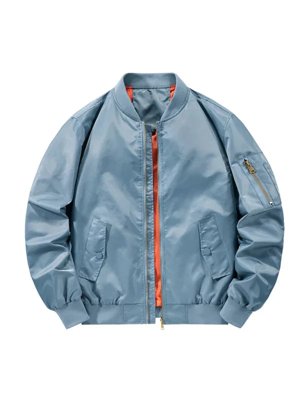 Men's Nylon Bomber Jacket Lightweight Casual Style