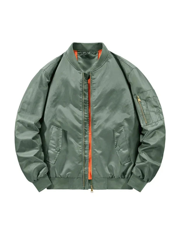 Men's Nylon Bomber Jacket Lightweight Casual Style