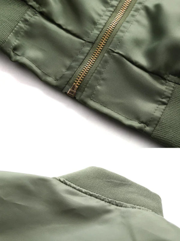 Men's Nylon Bomber Jacket Lightweight Casual Style