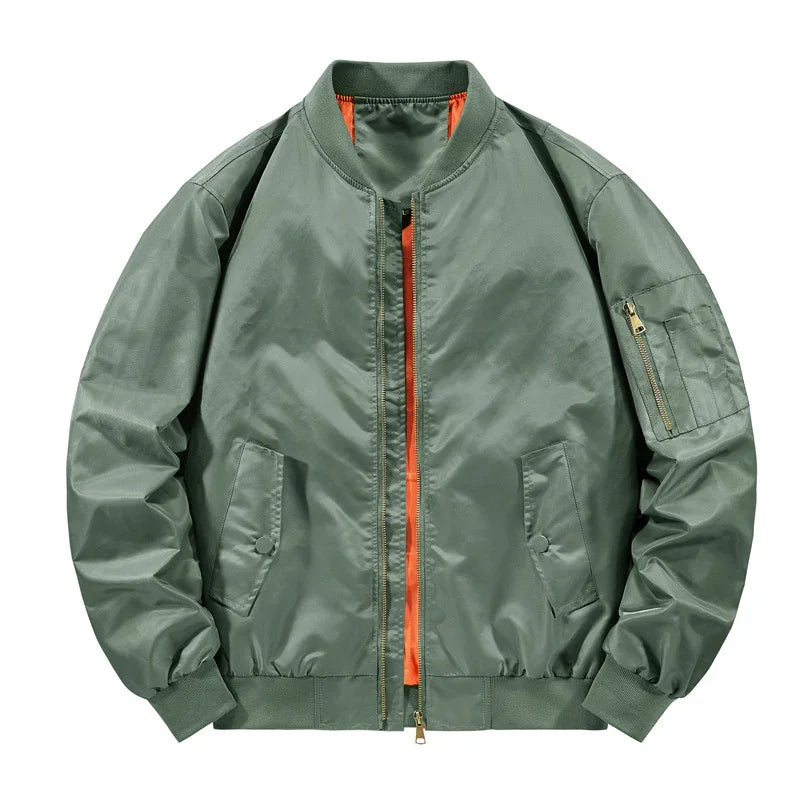 Men's Nylon Bomber Jacket Lightweight Casual Style