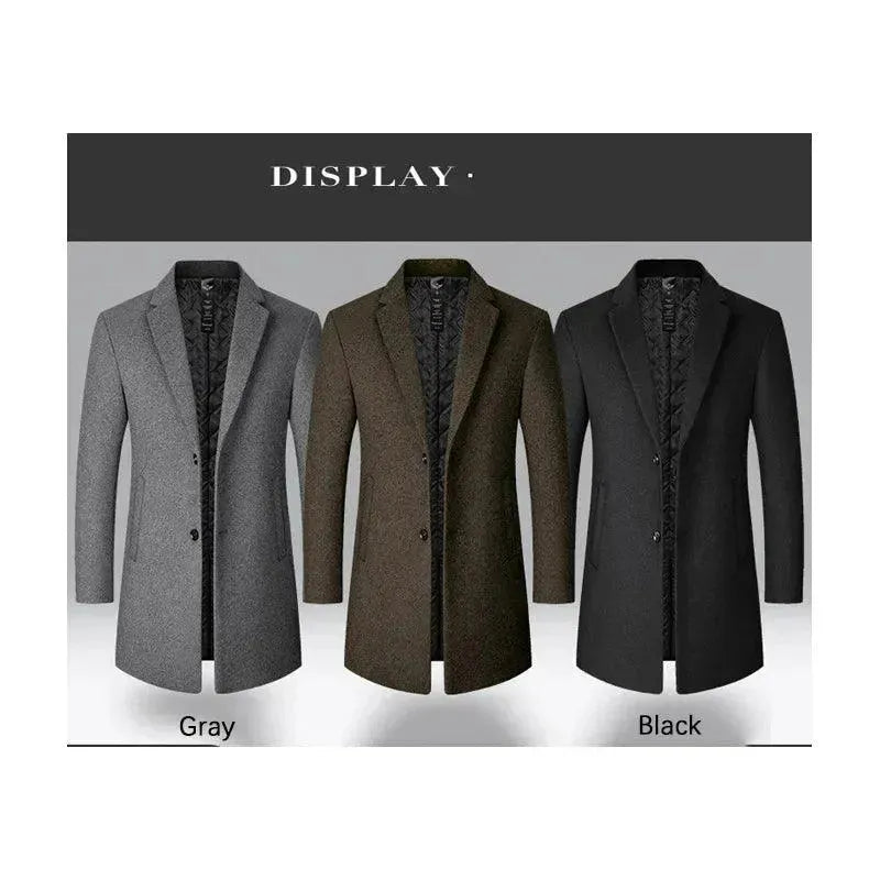 Men's Plaid Overcoat Regular Fit Smart Style