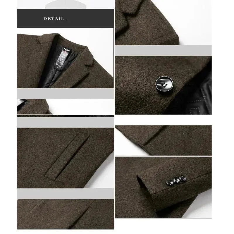 Men's Plaid Overcoat Regular Fit Smart Style