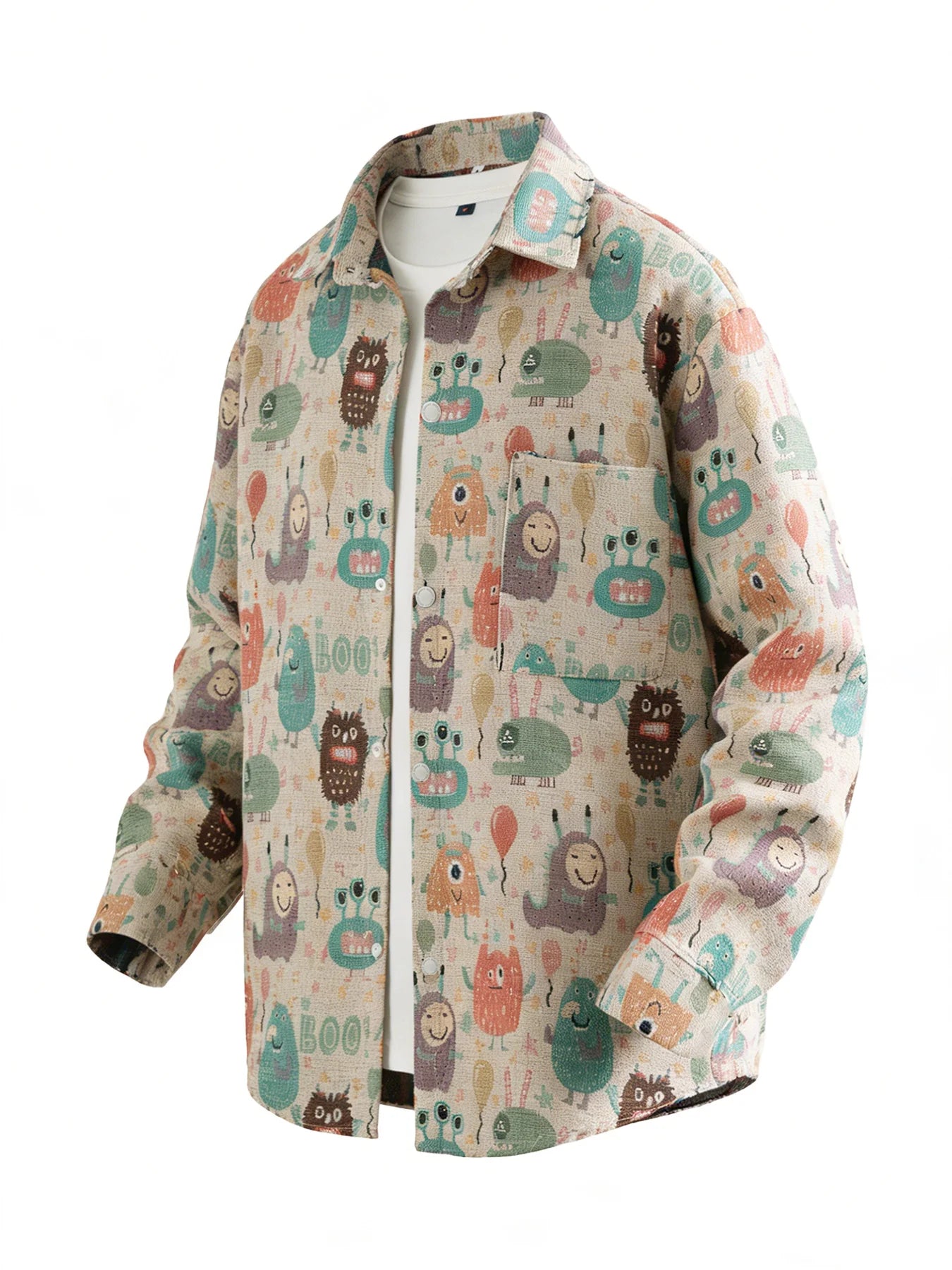 Men's Printed Trucker Jacket Lightweight Casual Style