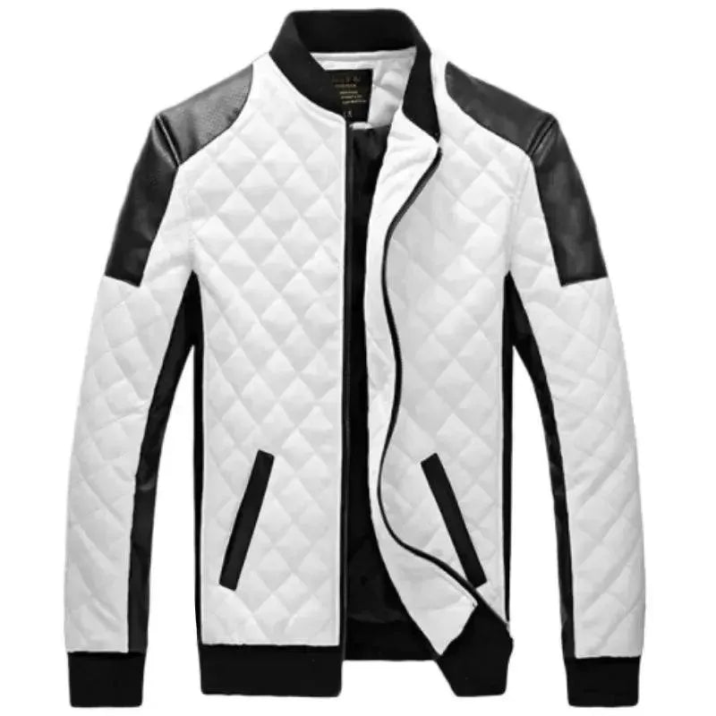 Men’s Quilted Biker Jacket Patchwork Style
