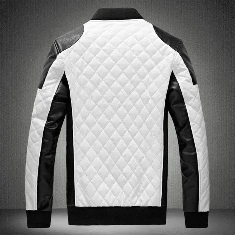 Men’s Quilted Biker Jacket Patchwork Style